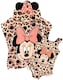 image 1 of Disney Minnie Mouse Girl's Swimsuit & One Size Hooded Towel Poncho Set | Kids Swimming Costume | Children's Bath Towel with 3D Ears Gift Pink