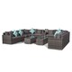 image 3 of Santorini U Shape Modular 10 Seat Rattan Sofa Set With Armrest Drinks Cooler & 2 Drinks Cooler Coffee Tables Grey | Grey
