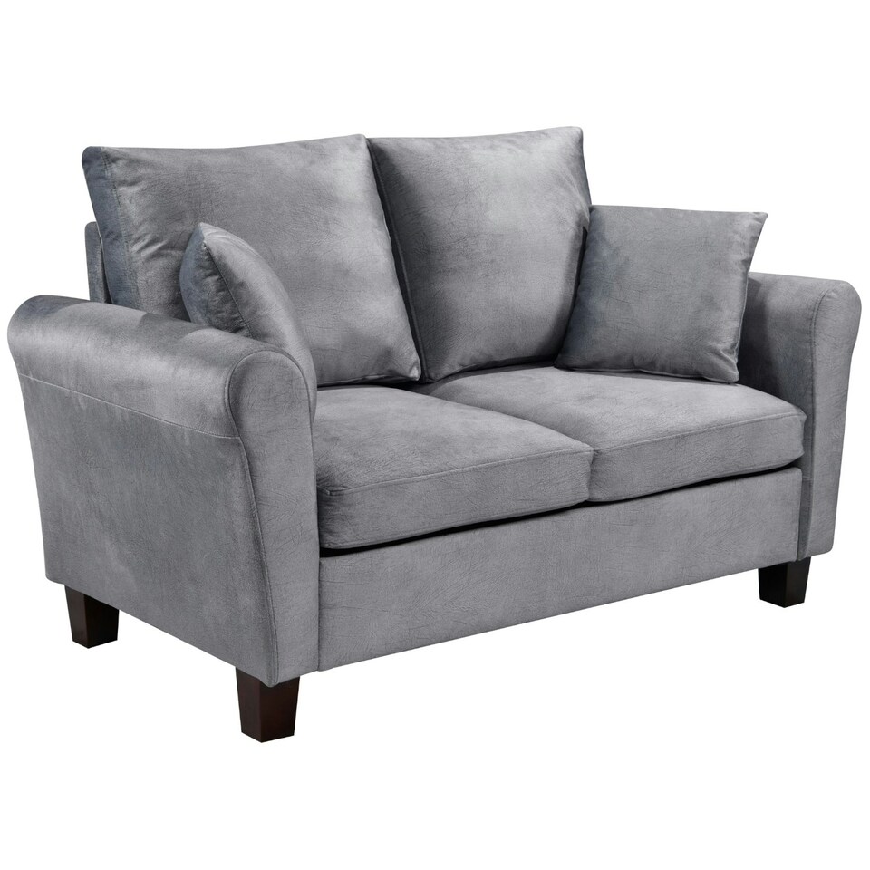 image 1 of Plush Velvet Sofa Suite With Armchair, 2-Seater Sofa And 3-Seater Sofa In Grey