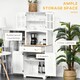 image 4 of HOMCOM Coastal Kitchen Cupboard Storage Cabinet Unit w/ Drawers, White