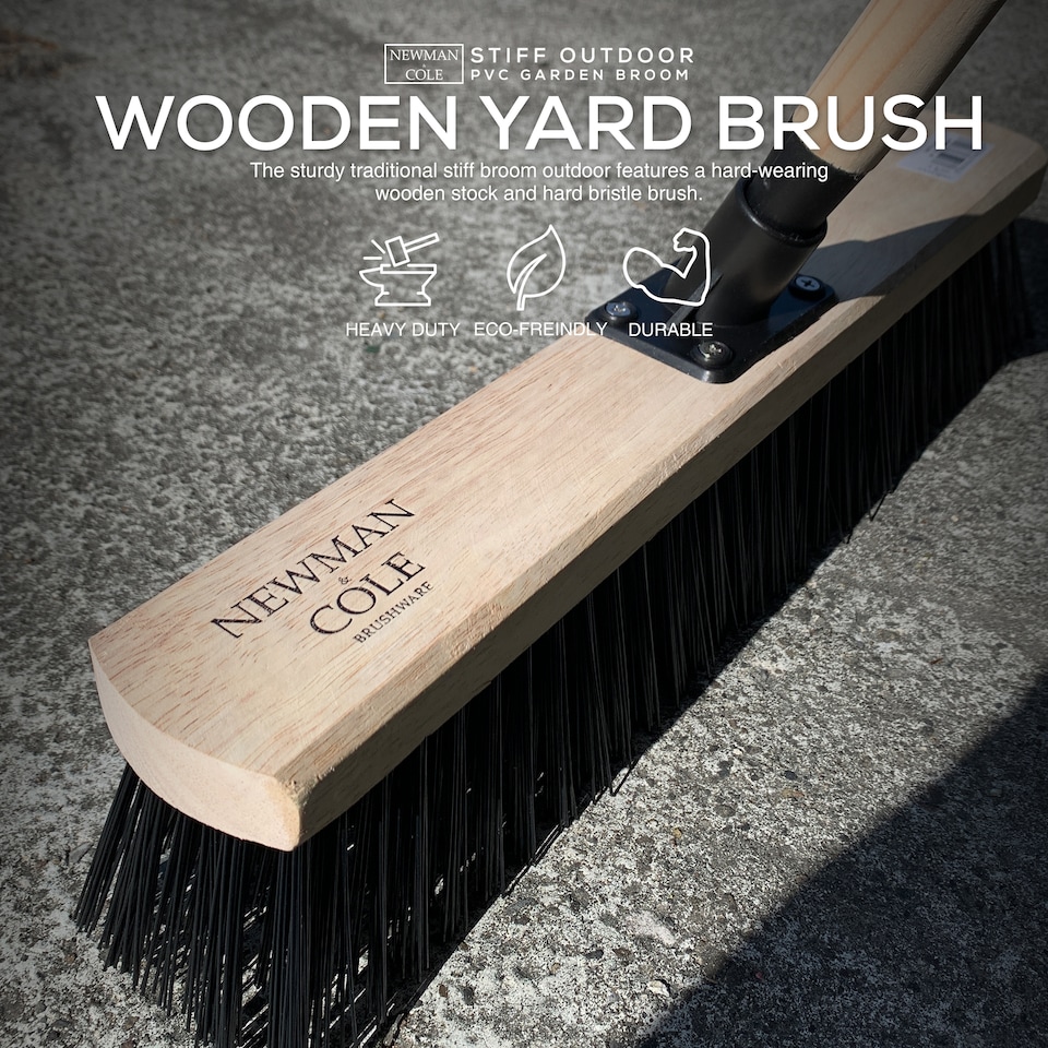 image 1 of Outdoor Garden 18" Stiff PVC Large Broom Stiff Brush