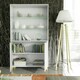 image 3 of White Display Cabinet 100cm Ribbed Doors Gold Legs Modern Storage Unit | White