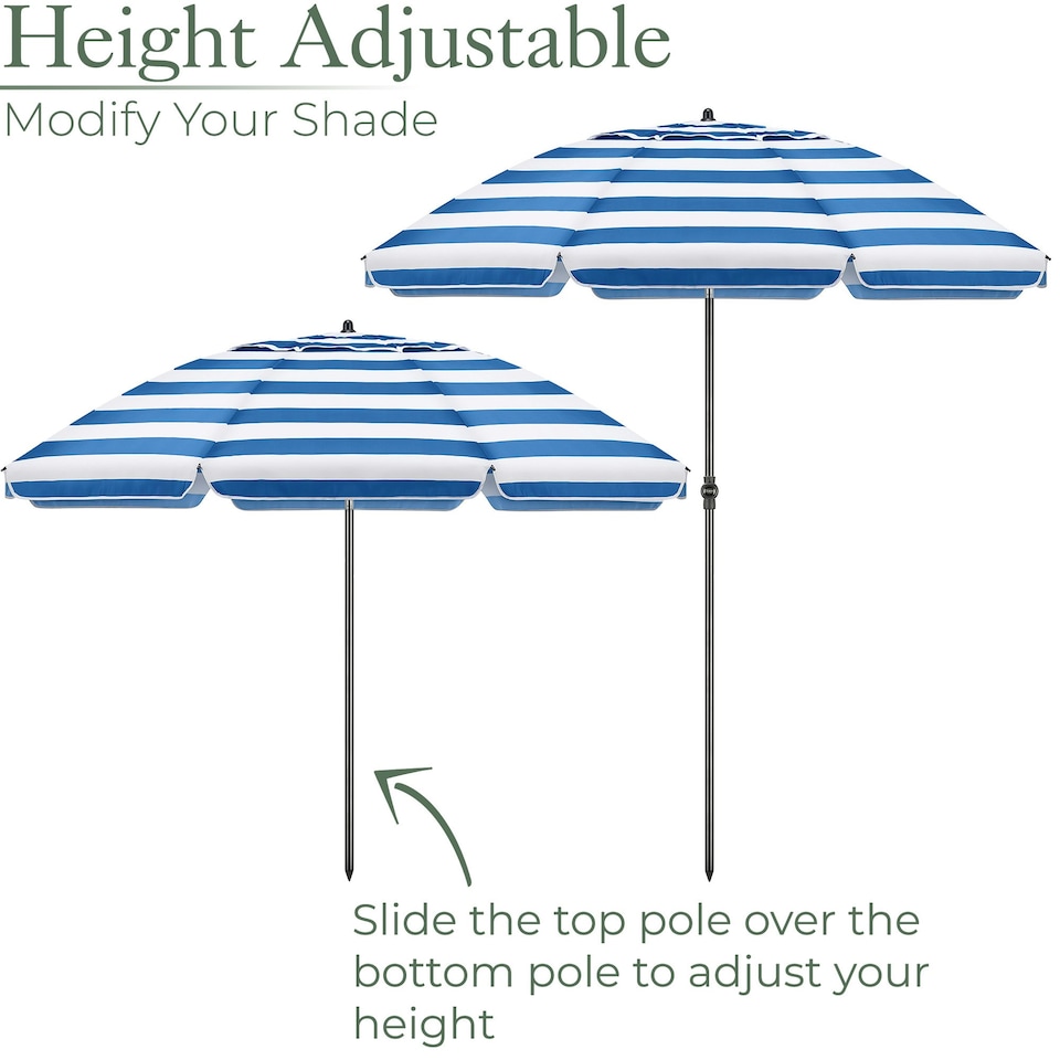 image 1 of Striped Beach Parasol