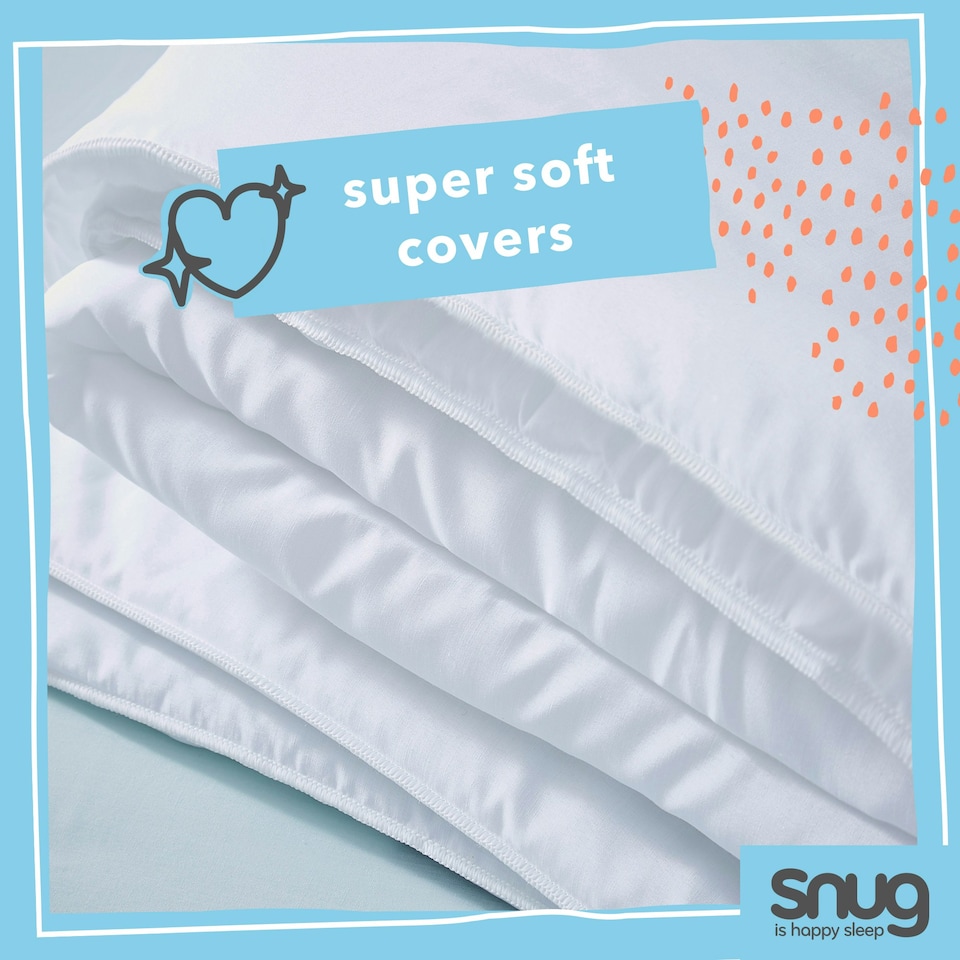 image 1 of Snug Chill Out 4.5 Tog Duvet and Pillow Pair Bundle Set White | Double with Pillow Pair