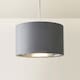 image 4 of ValueLights Reni Small Grey Velvet Chrome Inner Lamp Shade | Grey