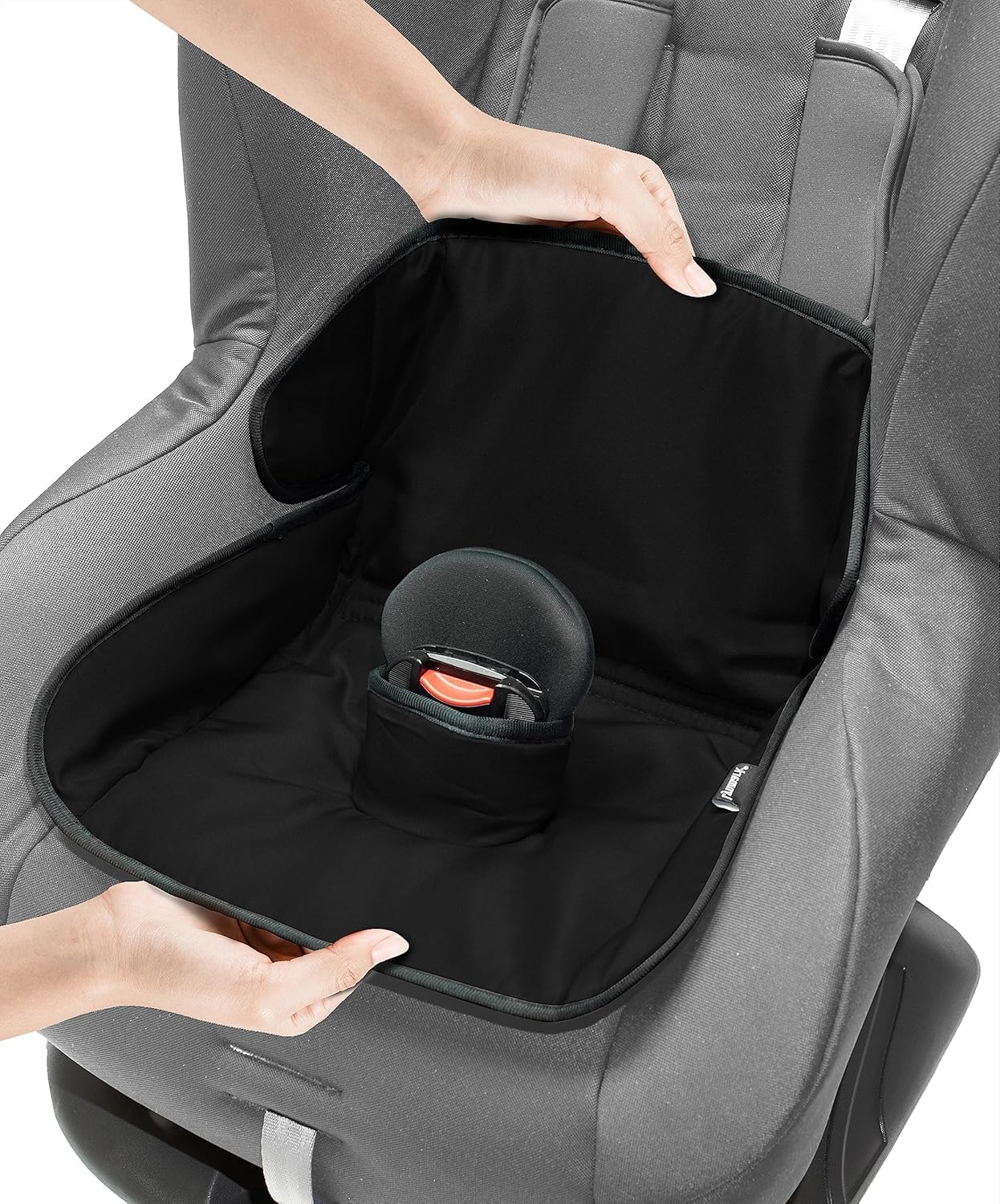 Lynmark® Potty Training Car Seat Protector Cover with Middle Buckle Hole | Black | 1