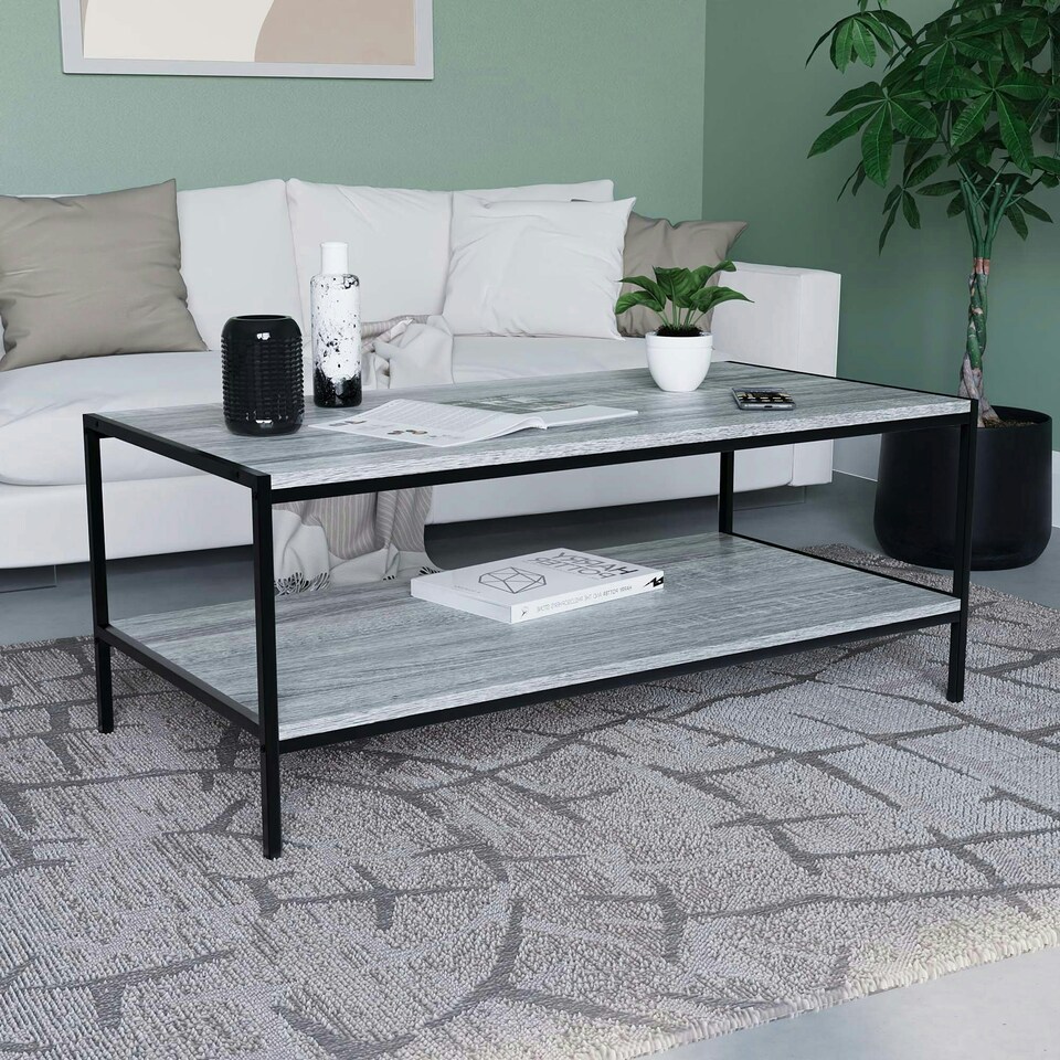 image 1 of Vida Designs Brooklyn Coffee Table Industrial Side Living Room Table, Grey