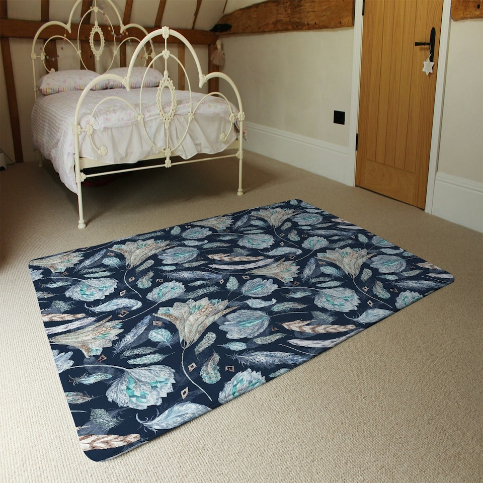 image 1 of Boho Chic Indigo Pattern (Rug) Blue | Large: 140x200cm