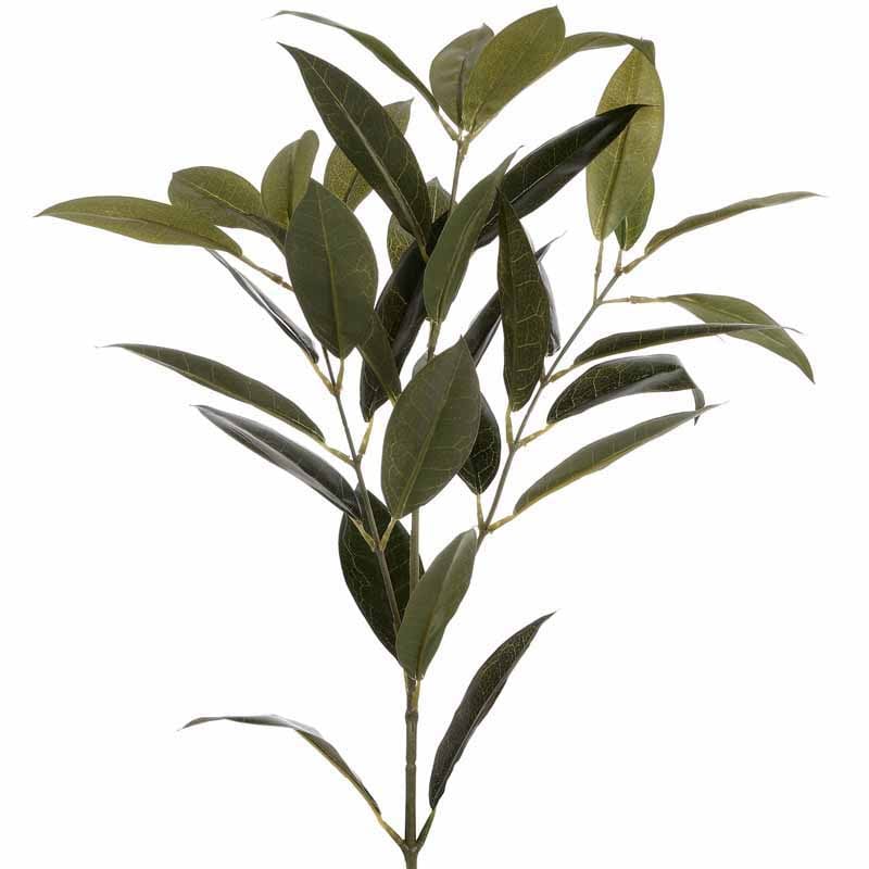 Faux Bay Leaf Spray Artificial Plant - Fabric - Plastic - L10 x W25 x H65 cm - Green