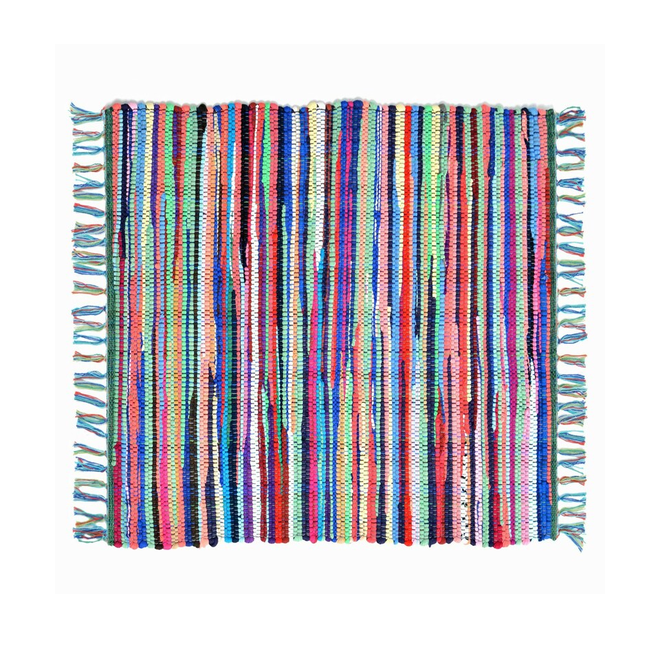image 1 of Chindi Rag Rug - 60 x 90cm Fringed