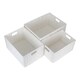 image 2 of Set of 3 White Paper Rope Rectangular Storage Basket | White | White | Not provided