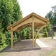 image 2 of Revelatio Triple Carport - Pressure Treated Timber - L740 x W580 x H300 cm Brown