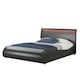 image 1 of Orion LED Lights Headboard Gaming Style Black Faux Leather Bed Frame (Double)