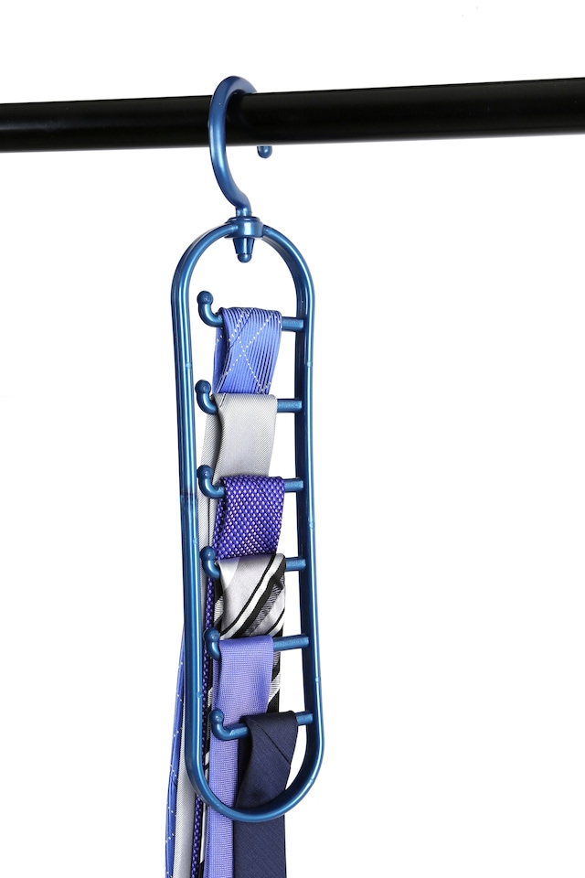 image 1 of Interiors By Premier Set Of Two Indigo Plastic Tie Organiser,Practical Tie Drawer Dividers,Tie Storage Organiser,Tie Hanger