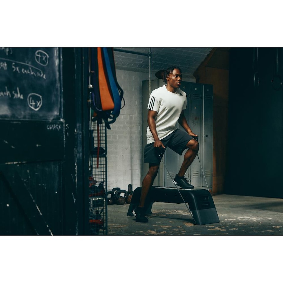 image 1 of Adidas HIIT Deck - Configurable HIIT Step and Weight Bench, Resistance Tube and Skipping Rope Included, Black. | Black | BLACK | adult
