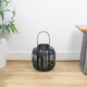 image 2 of JVL Luna Set of 2 Natural Bamboo Lantern With Handle, Black