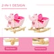 image 4 of HOMCOM 2-in-1 Baby Rocking Horse Ride On Elephant W/ Wheels Music, Pink