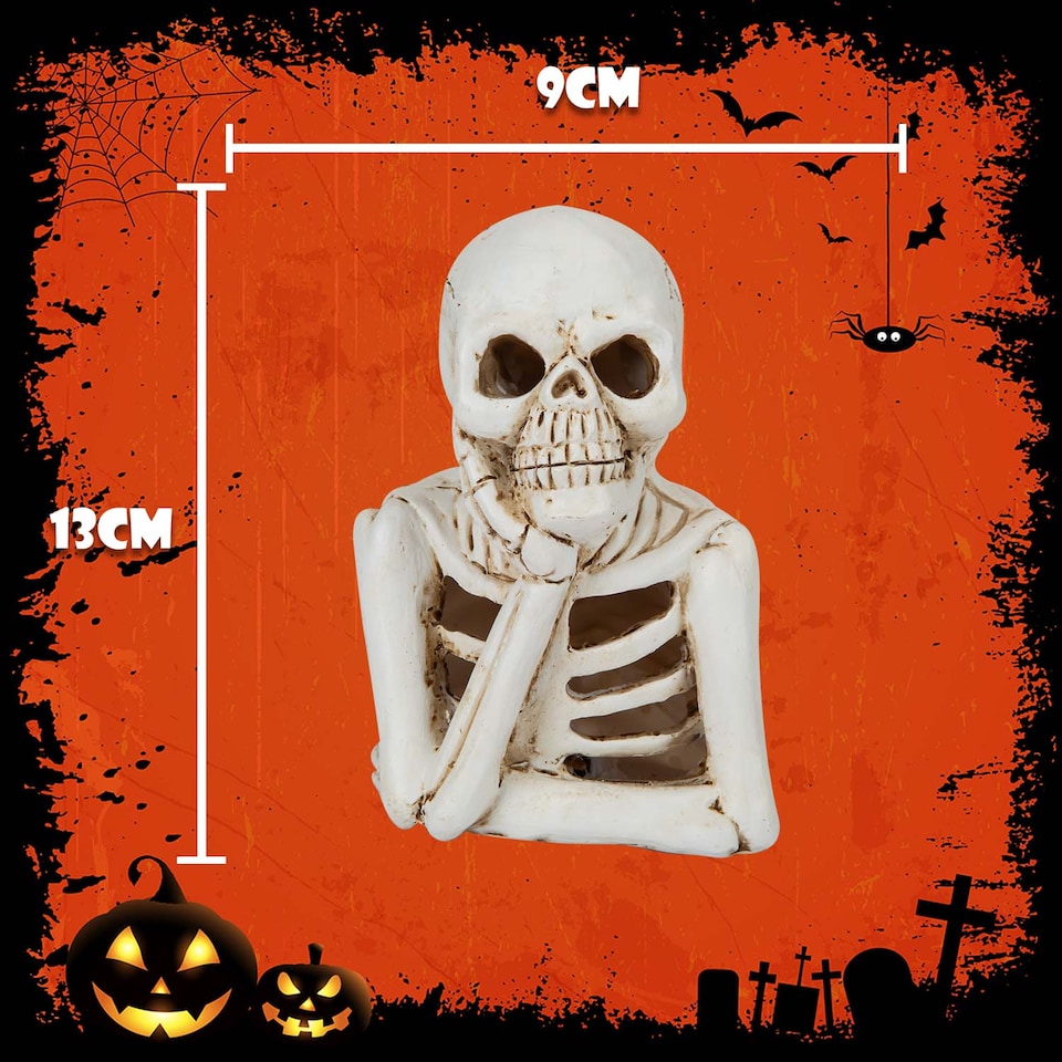 image 1 of PMS Halloween LED Skeleton Decoration Tray, White - 13 x 9 cm
