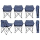 image 1 of Harbour Housewares Premium Folding Camping Chairs with Pockets & Carry Bag - Navy - Pack of 6 | Blue | Navy
