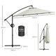 image 5 of Outsunny 3(m) Cantilever Parasol with Cross Base, Crank Handle, Tilt