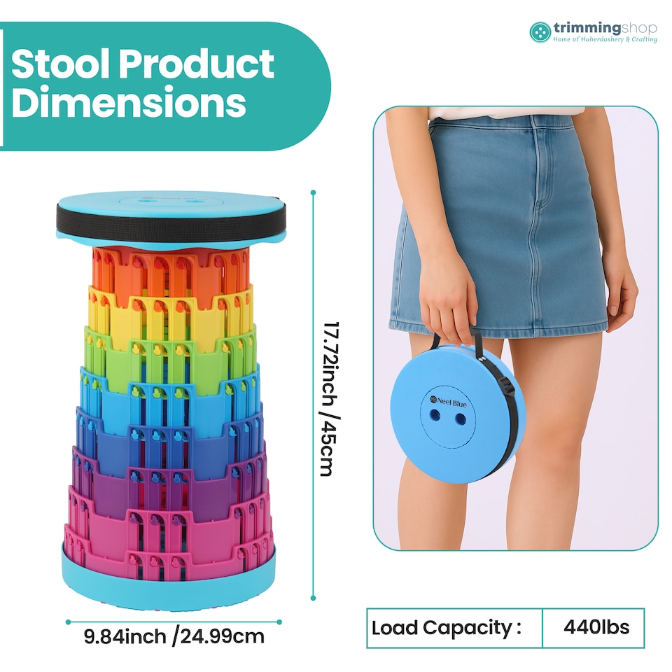 image 1 of Trimming Shop Portable Folding Stool, Telescopic Collapsible Stool