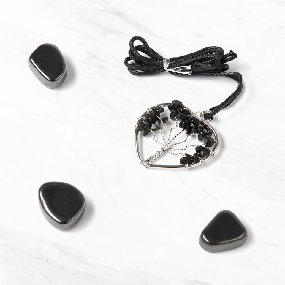 image 1 of Myga Tree Life Pendants - Obsidian