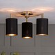 image 2 of Olive 3 Light Gold & Black Semi-Flush Ceiling Light