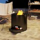image 6 of Outsunny Outdoor Round Fire Pit with Ash Tray and Fire Poker, Black