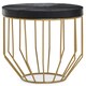 image 1 of Kensington Townhouse Hair On Hide Round Side Table Black