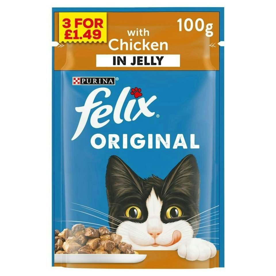 image 1 of Felix Original with Chicken in Jelly 100g (Pack of 20)