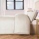 image 5 of OHS Luxury Soft Microfibre Piped Edge Duvet Quilt Cover and Pillowcase Set White | White/Grey | King