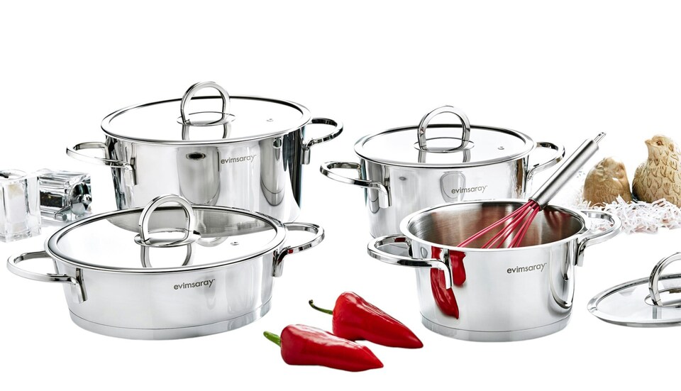 image 1 of Elit Collection 8-piece Stainless Steel Cookware Set