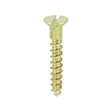 Timco - Solid Brass Timber Screws - SLOT - Countersunk (Size 4 x 3/4 - 200 Pieces)