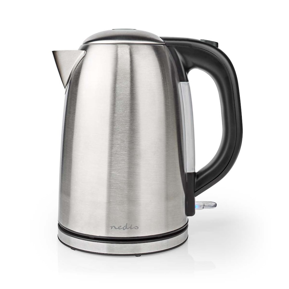 image 1 of Nedis 1.7L Electric Kettle with Quick Boil Time, Boil-Dry Protection, 360 Cordless Base and Removable Filter, 2200W - Stainless Steel