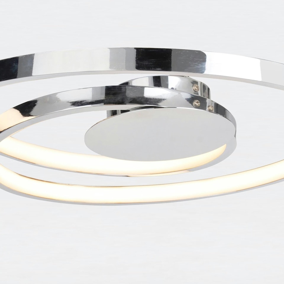 image 1 of First Choice Lighting Polished Chrome LED Swirl Flush Fitting Chrome
