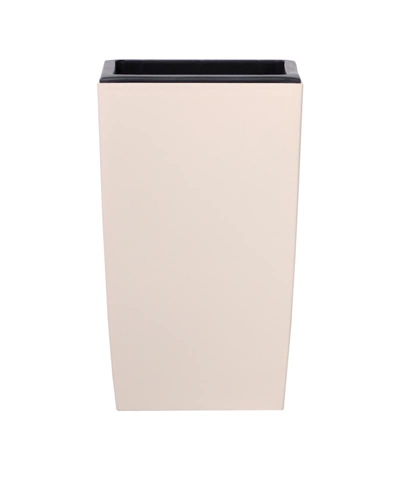 image 1 of Coubi Square Tall Plant Pot with Insert - 26x16x16cm | Cream | Cream & Set of 1 | 1
