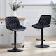 image 3 of Living and Home 2 Pcs Faux Leather Height Adjustable Bar Stool - Black
