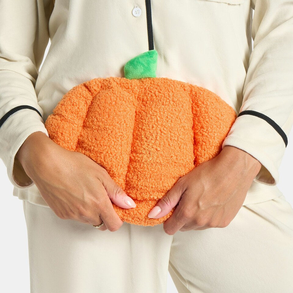 image 1 of OHS Pumpkin Halloween Autumnal Fall Decor Soft Cosy Winter Warm Plush 2L Hot Water Bottle