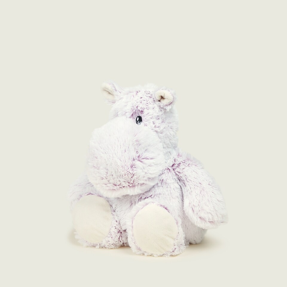 image 1 of Warmies Plush Marshmallow Hippo Microwavable Weighted Teddy with French Lavender Scent, Hot or Cold for Cool Relaxation and Warm Relief