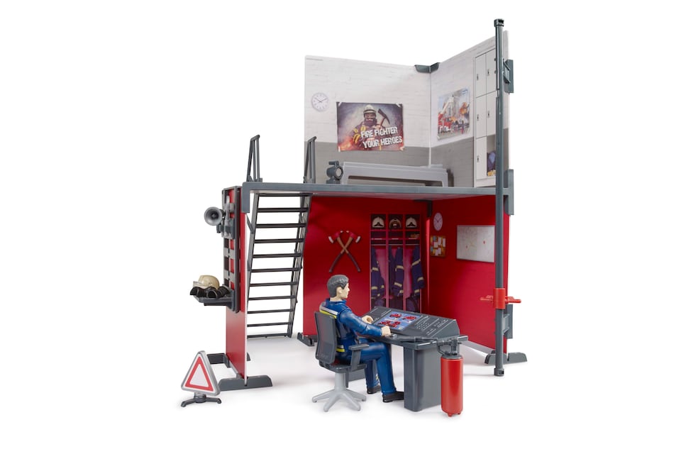 image 1 of Bruder bworld Fire station with fireman Detailed Vehicle & Playset Model