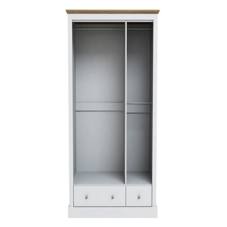 image 1 of Devon 3 Door 2 Drawer Wardrobe - Particle Board - L56 x W112.9 x H181.5 cm - White White