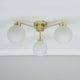 image 3 of ValueLights Jonah Brushed Gold 3 Arm Globe Ball Shade Flush Ceiling Light