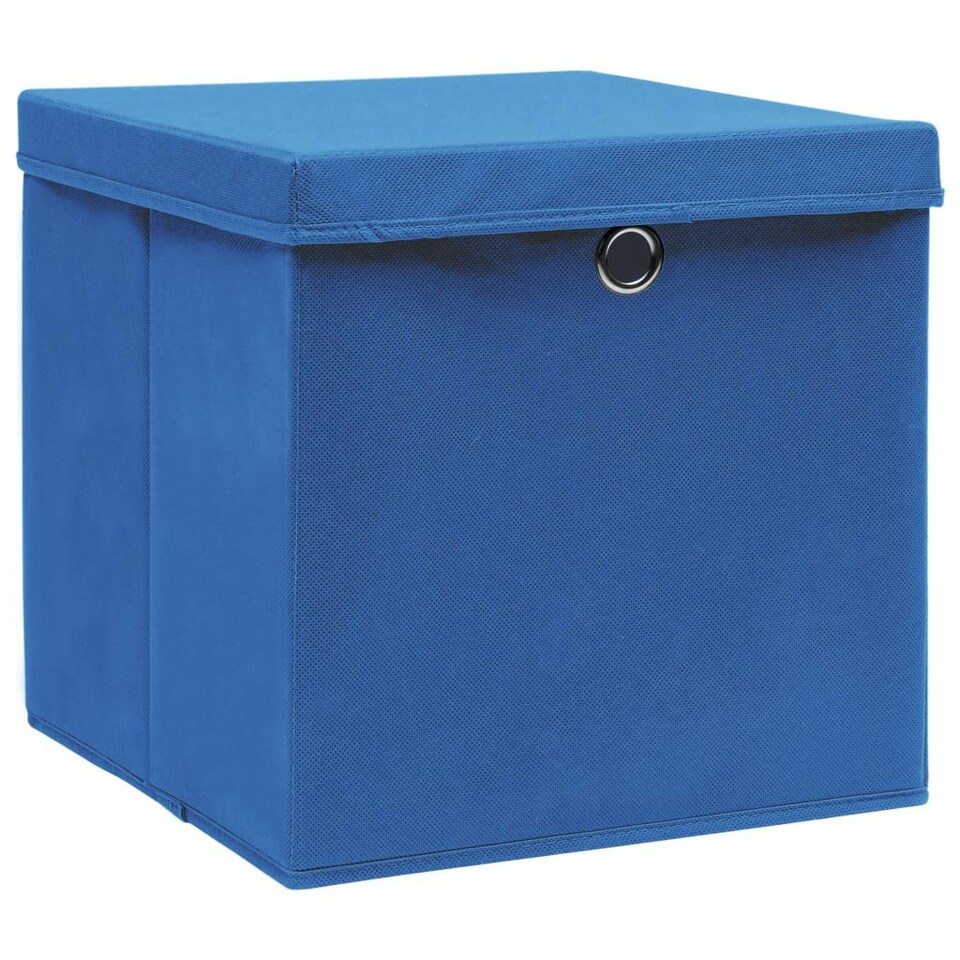 Storage Boxes with Covers 10 pcs 28x28x28 cm Blue Tesco Groceries