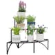 image 1 of Outsunny 3 Tier Metal Corner Plant Stand for Garden Balcony Patio, Black | Black | Black