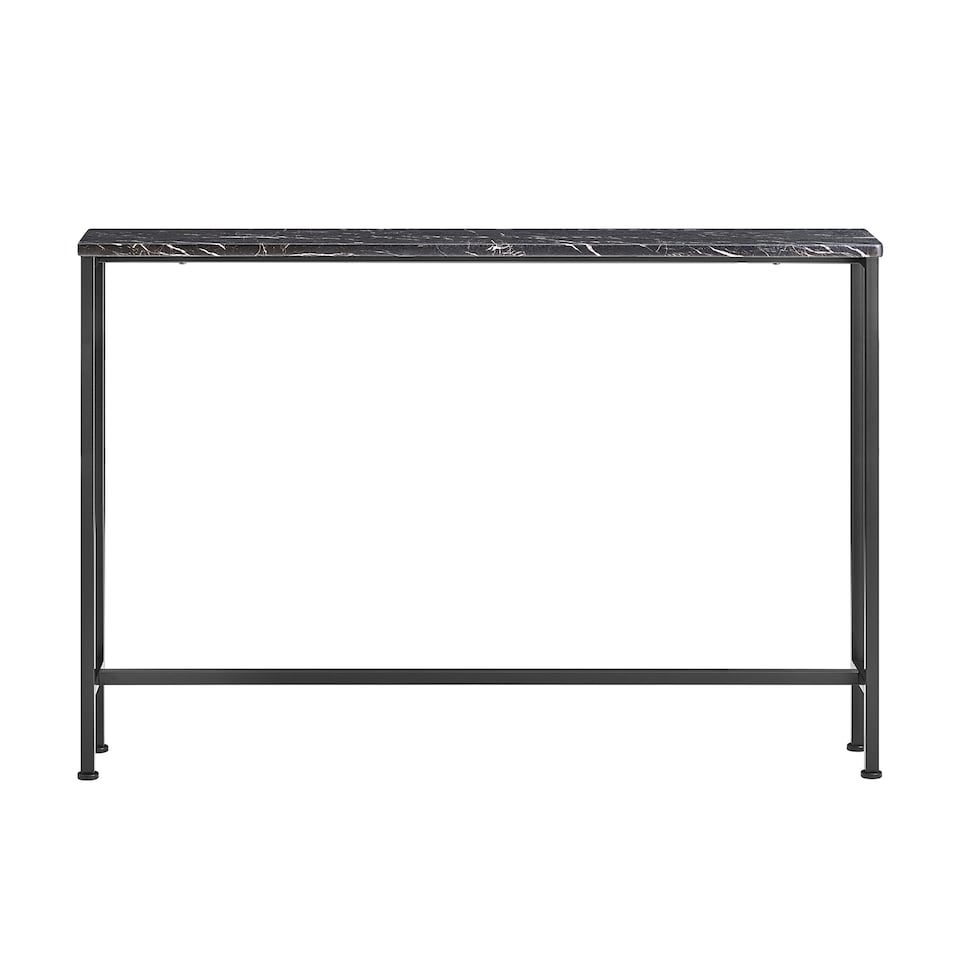 image 1 of SoBuy Slim Console Table, Black Marble Effect Top, Metal Frame, 47.2x7.9x31.5 in, 6.15 kg - FSB19-XL-SCH