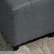 image 8 of HOMCOM Linen-Look Square Ottoman Footstool Button Tufts Wood Frame Padding Grey