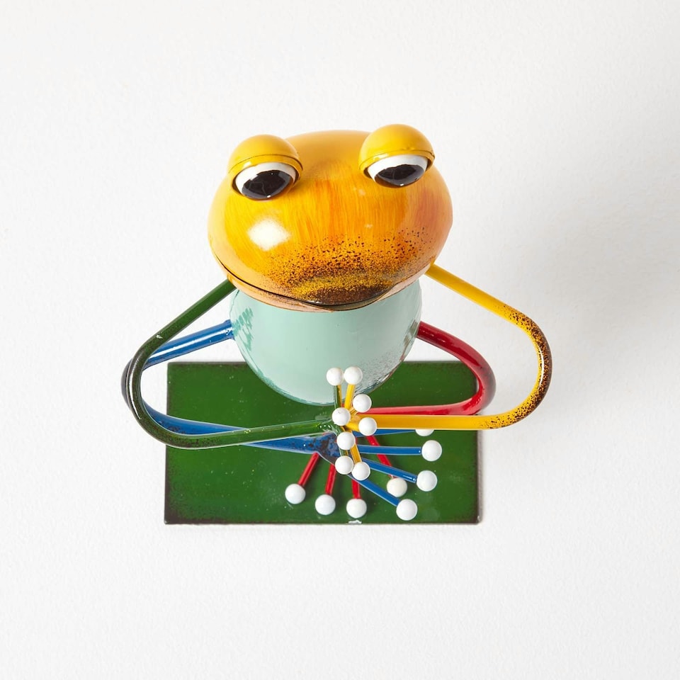 image 1 of Homescapes Metal ‘Half Tree’ Yoga Frog - 29 cm Tall