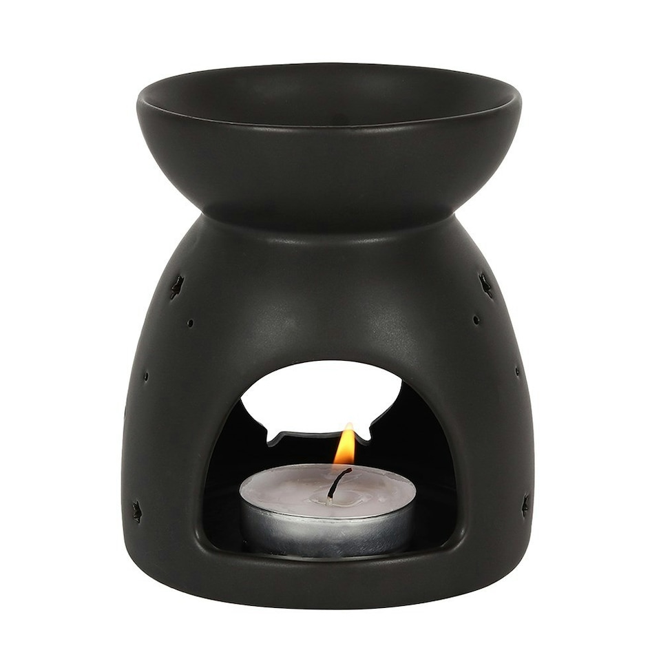 image 1 of Black Cauldron Cut Out Oil Burner