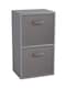image 1 of 2-Tier Cube Shelving Unit with Inserts | Grey | Grey & Grey | 1