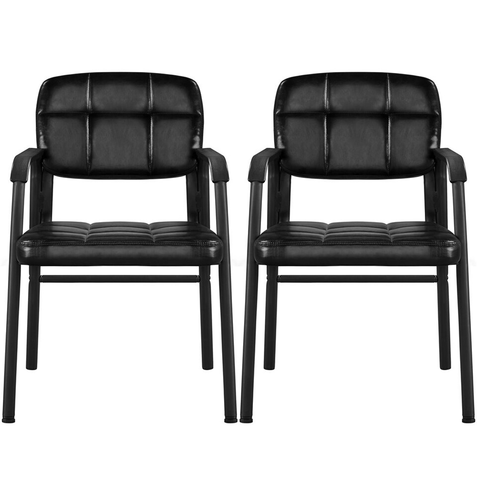 image 1 of Yaheetech 2pcs Office Reception Upholstered Chairs for Home & Office Black | Black